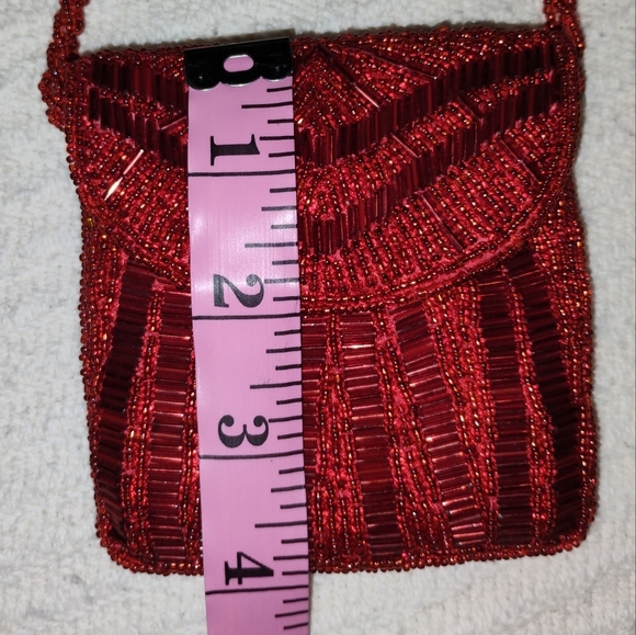 Vintage Mister Ernest Red Beaded Tiny Purse - Picture 8 of 8